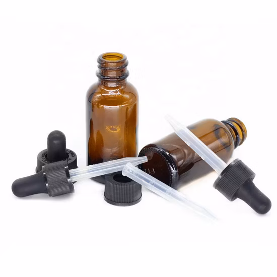 Contagocce in alluminio di fabbrica per bottiglia di olio essenziale di aromaterapia Tappo contagocce liquido Imballaggio cosmetico con pipetta contagocce con tappi in gomma siliconica