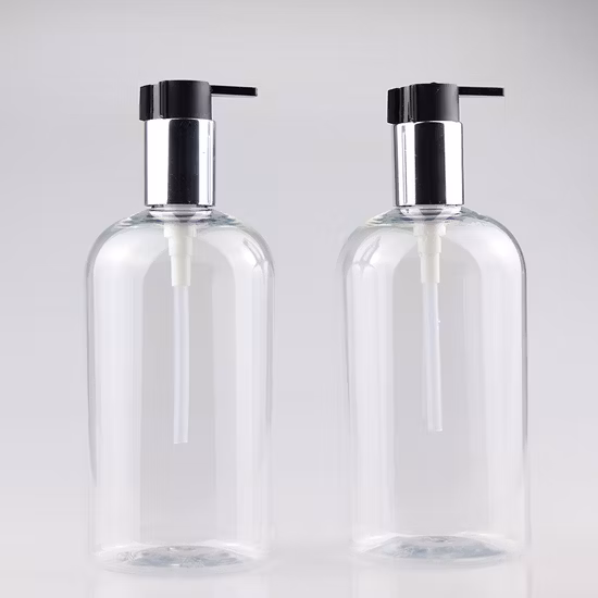Bottiglia di plastica per shampoo cosmetico per animali domestici rotonda Boston da 100 ml 300 ml 500 ml all'ingrosso in magazzino